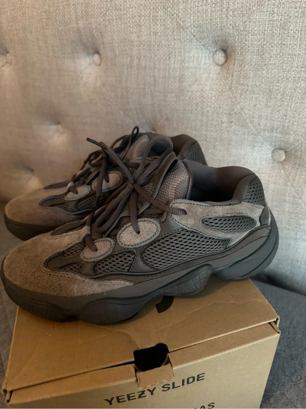 Yeezy Men's Sneakers in Taupe/Gray